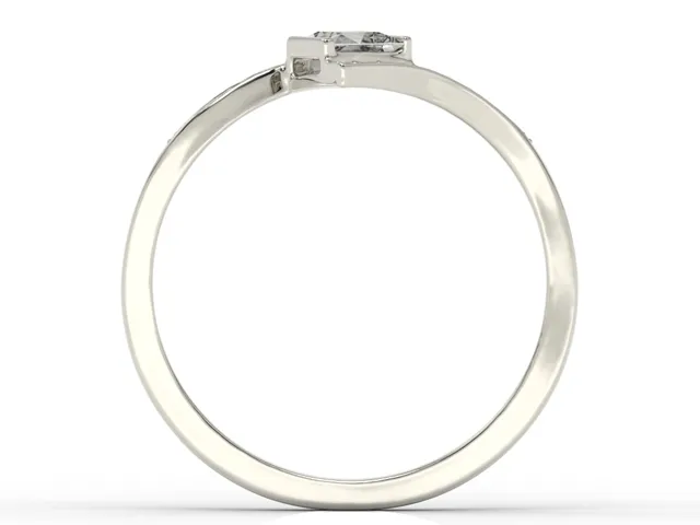 Pierścionek z białego złota z cyrkoniami LP-46B