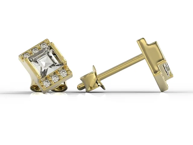 Kolczyki z żółtego złota z cyrkoniami LP-46Z