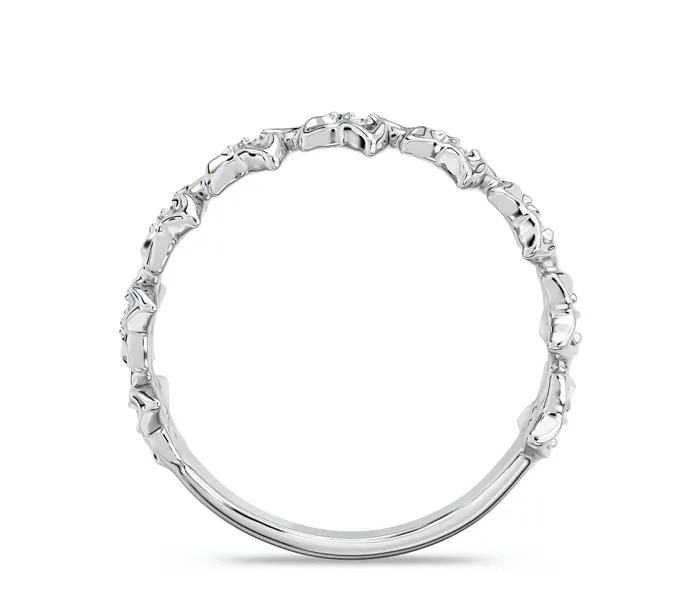 Pierścionek w formie kwiatu z białego złota z cyrkoniami BP-15B-C