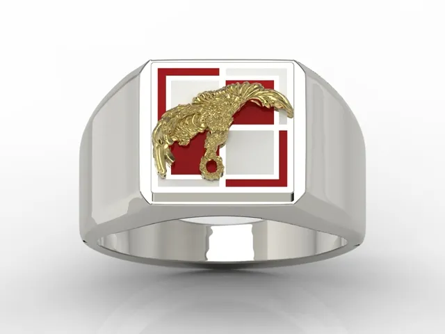 Sygnet złoty lotniczy z szachownicą i gapą SJ-30BZ-EMA