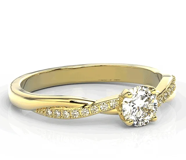 Pierścionek z żółtego złota z topazem Swarovski i brylantami BP-66Z-TOP-WHI/D