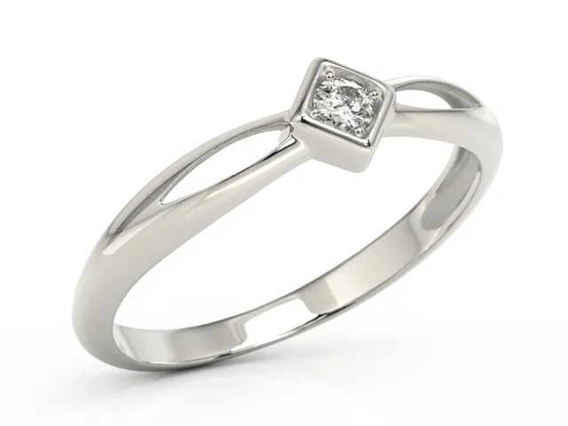 Pierścionek z białego złota z brylantem BP-6408B