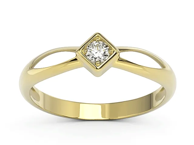 Pierścionek z żółtego złota z brylantem BP-6412Z