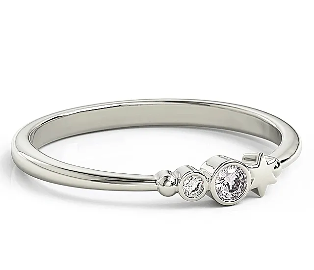 Pierścionek z białego złota z cyrkoniami Swarovski Lawenda BP-6707B-C/LAV