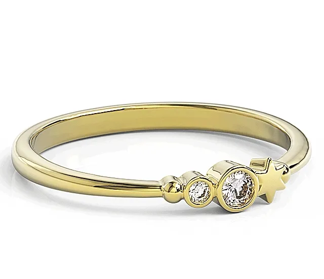 Pierścionek z żółtego złota z cyrkoniami Swarovski Lawenda BP-6707Z-C/LAV