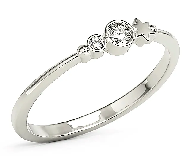 Pierścionek z białego złota z cyrkoniami Swarovski BP-6709B-C