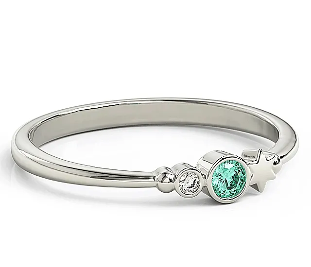 Pierścionek z białego złota z cyrkoniami Swarovski Mięta BP-6709B-C/MINT