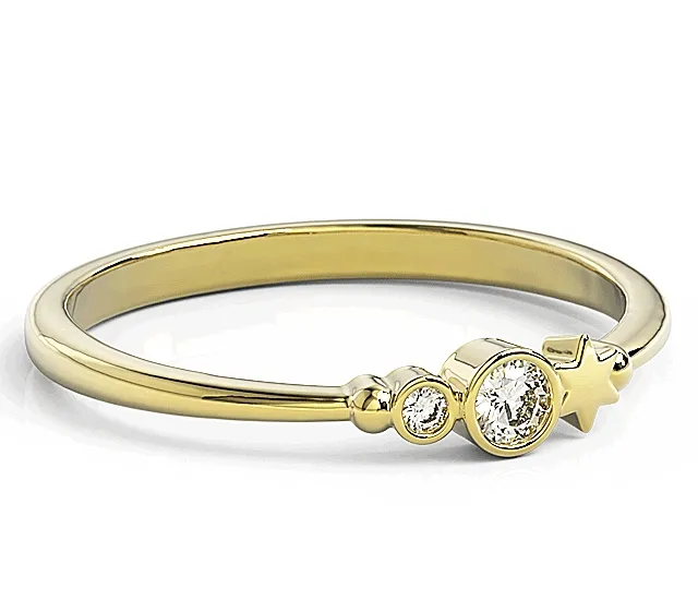 Pierścionek z żółtego złota z cyrkoniami Swarovski BP-6709Z-C