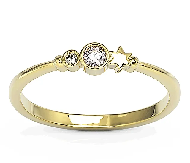 Pierścionek z żółtego złota z cyrkoniami Swarovski Lawenda BP-6709Z-C/LAV