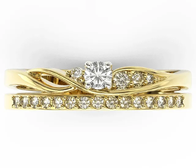 Pierścionek z żółtego złota z cyrkoniami Swarovski BP-77Z-C