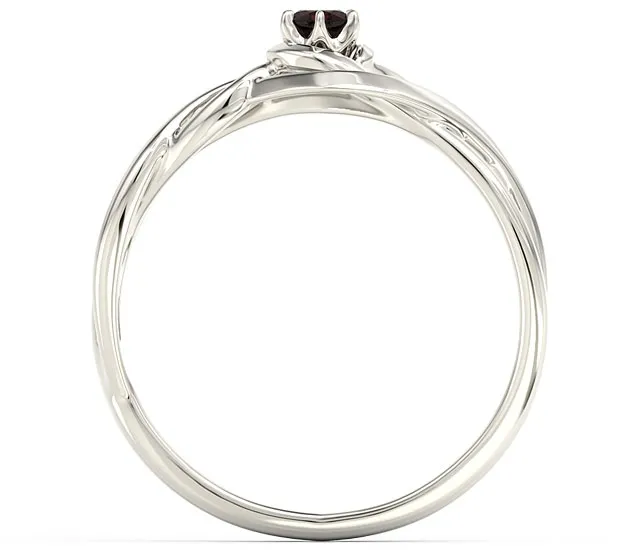 Pierścionek z białego złota z granatem BP-72B-GRA