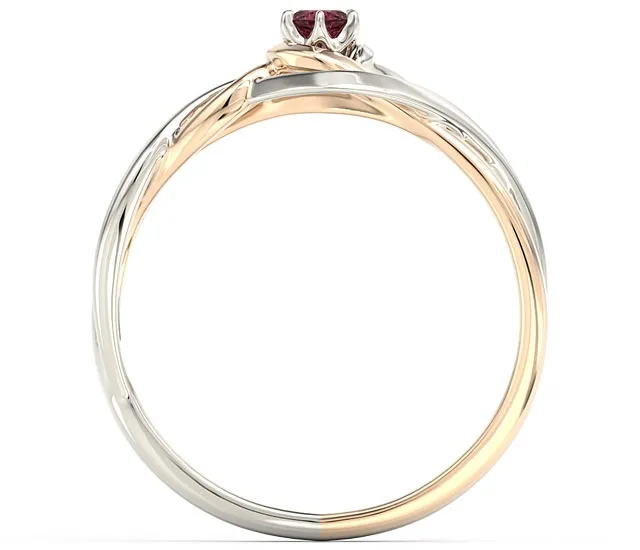 Pierścionek z białego i różowego złota z rubinem BP-72BP-RUB