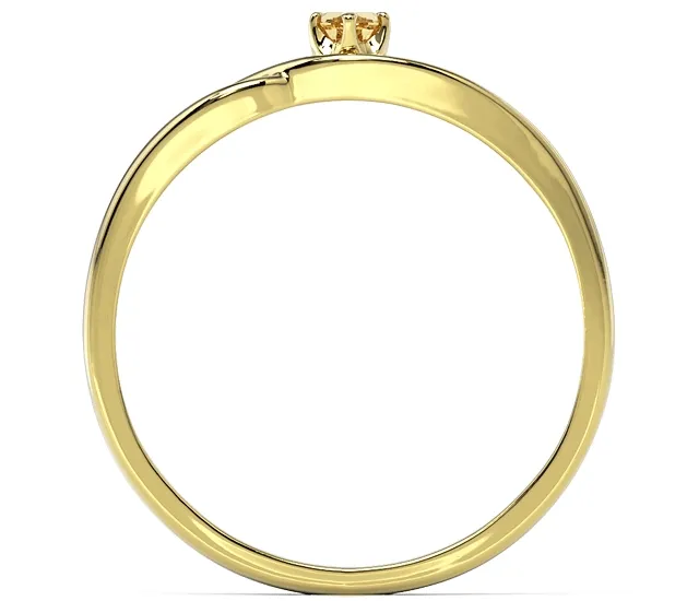 Pierścionek z różowego złota z topazem Swarovski Honey i brylantami BP-81P