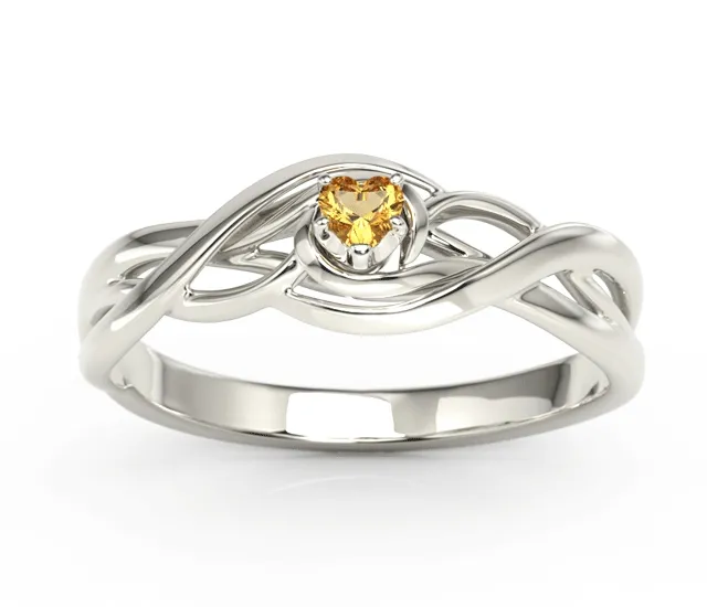 Pierścionek z białego złota topazem Swarovski BP-74B