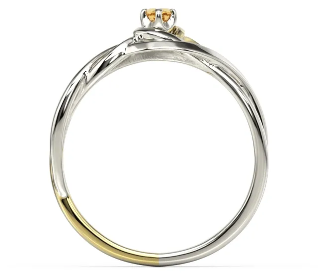 Pierścionek z białego i żółtego złota topazem Swarovski BP-74BZ