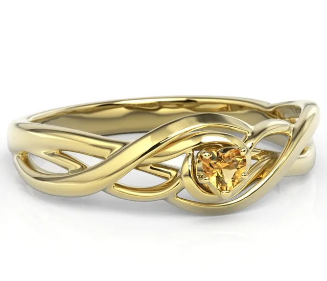 Pierścionek z żółtego złota topazem Swarovski BP-74Z