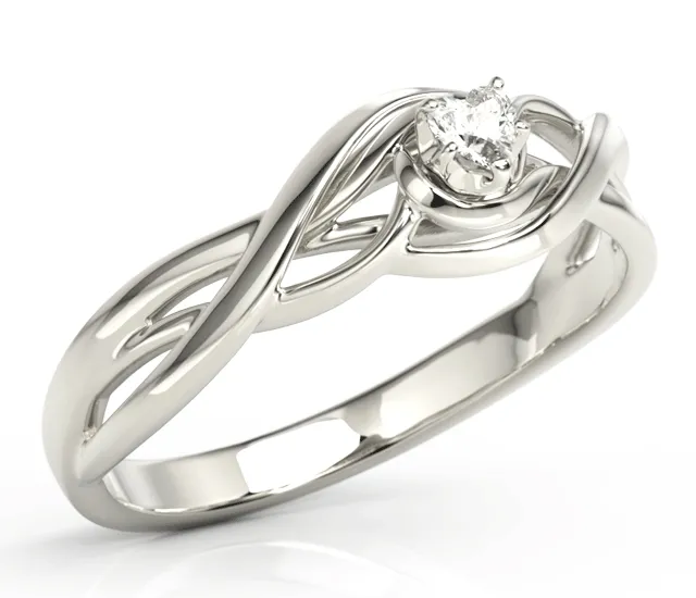 Pierścionek z białego złota z cyrkonią BP-74B-C