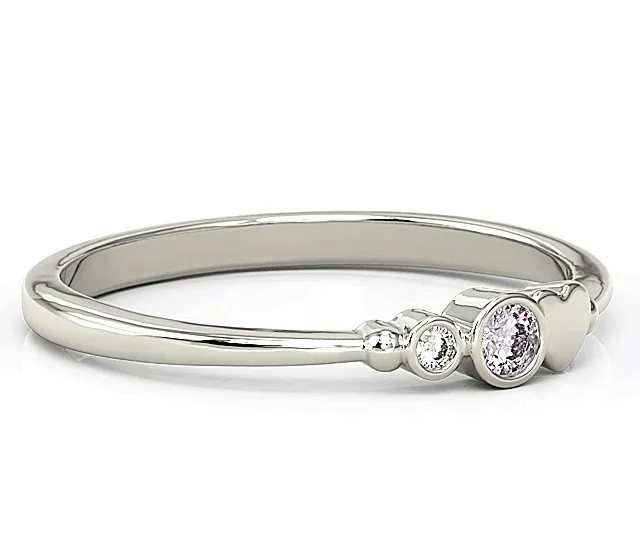 Pierścionek z białego złota z cyrkoniami lavendową i białą Swarovski BP-6807B-C