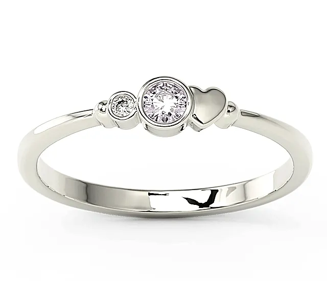 Pierścionek z białego złota z cyrkoniami lavendową i białą Swarovski BP-6811B-C