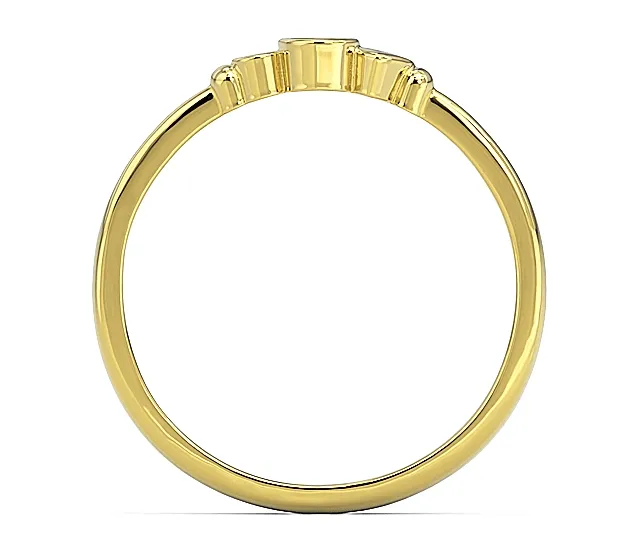 Pierścionek z żółtego złota z cyrkoniami Swarovski mietową i białą BP-6809Z-C