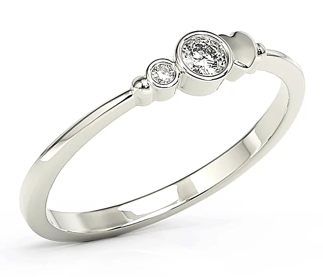 Pierścionek z białego złota z cyrkoniami Swarovski BP-6811B-C