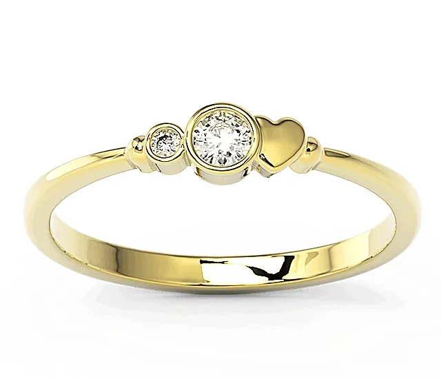 Pierścionek z żółtego złota z cyrkoniami Swarovski BP-6811Z-C