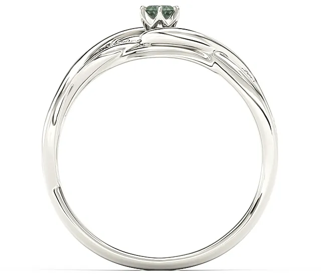 Pierścionek z białego złota ze szmaragdem i brylantami BP-75B