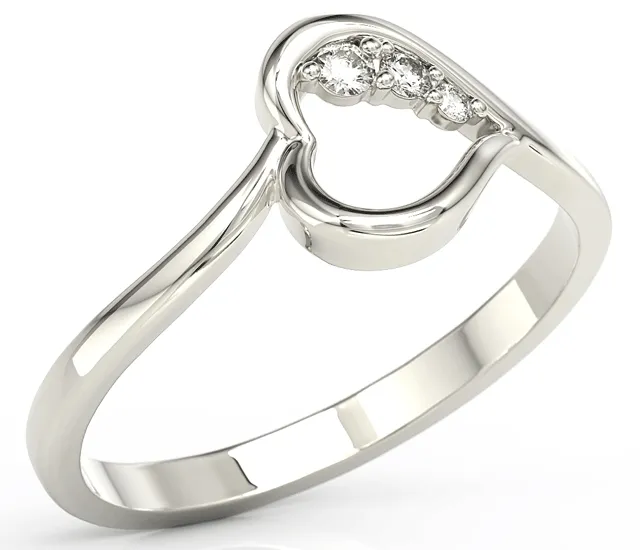 Pierścionek z białego złota z brylantami BP-82B