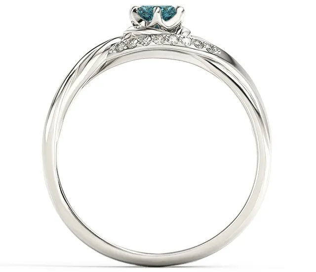 Pierścionek z białego złota z topazem i brylantami BP-7130B