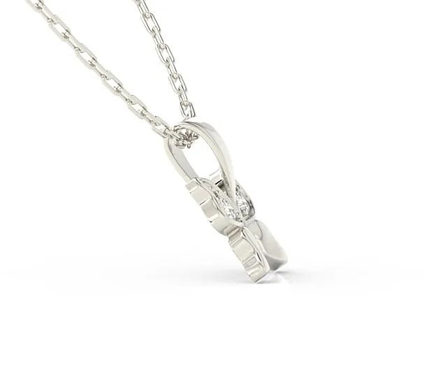 Wisiorek w kształcie motyla z białego złota z cyrkoniami BPW-88B-C