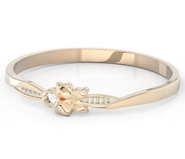 Pierścionek motylek z różowego złota z cyrkonią BP-89P-R-C