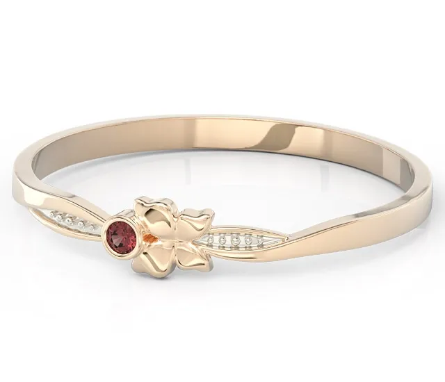 Pierścionek motylek z różowego złota z czerwoną cyrkonią BP-89P-R-C