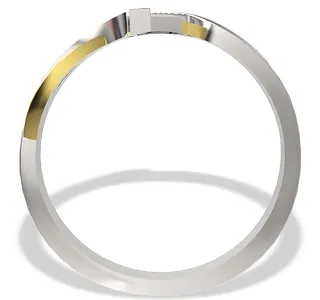 Pierścionek z białego i żółtego złota z diamentami 0,05 ct wzór LP-37BZ
