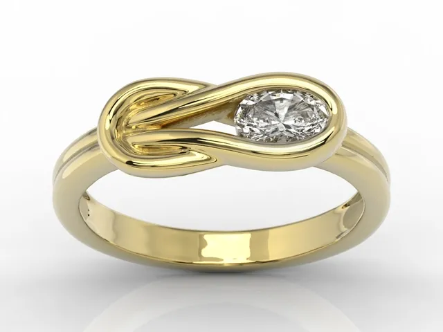 Pierścionek z żółtego złota z białym topazem Swarovski BP-69Z