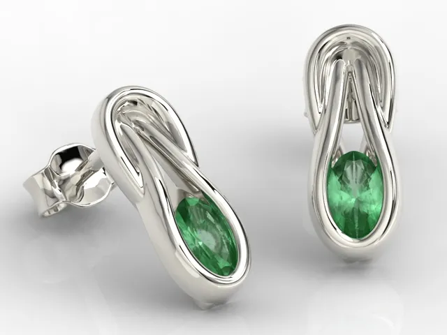 Kolczyki z białego złota ze szmaragdami BPK-69B