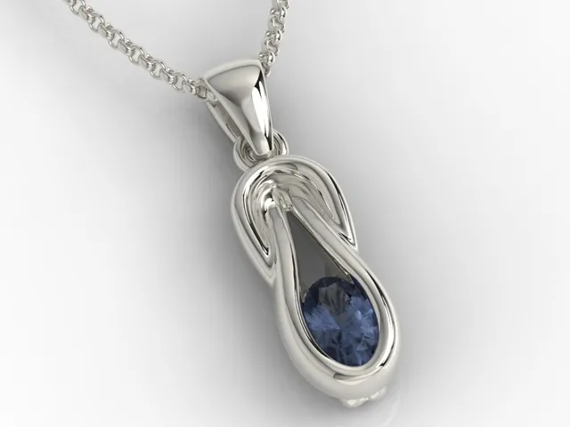 Wisiorek z białego złota z szafirem BPW-69B