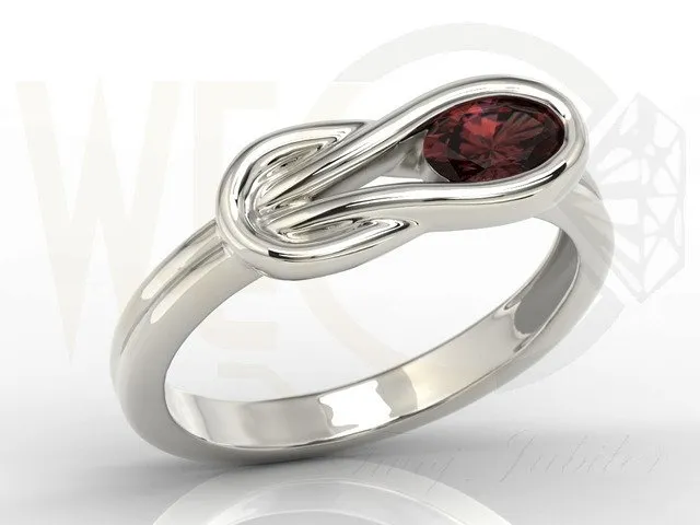 Zestaw: pierścionek, kolczyki i wisiorek z białego złota z granatami BP-69B-ZESTAW