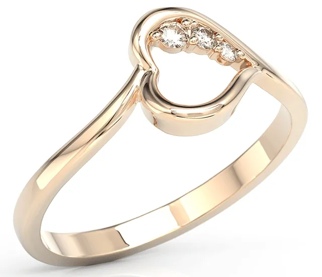 Pierścionek z różowego złota z cyrkoniami BP-82P-C