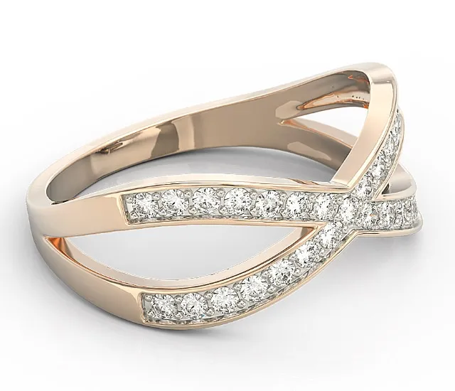 Pierścionek z różowego złota z diamentami BP-84P