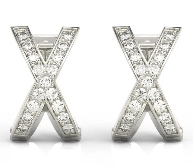 Kolczyki z białego złota z cyrkoniami BP-84B-C