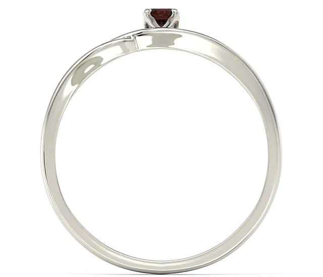 Pierścionek z białego złota z granatem i brylantami BP-7810B