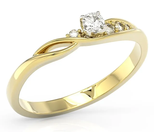 Pierścionek z żółtego złota z brylantami BP-7810Z