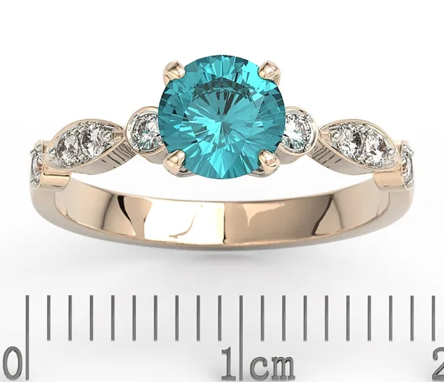 Pierścionek z różowego złota z zirconem i brylantami BP-9380P-R