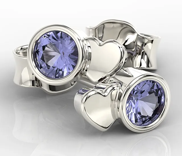 Kolczyki z białego złota z tanzanitami BPK-6820