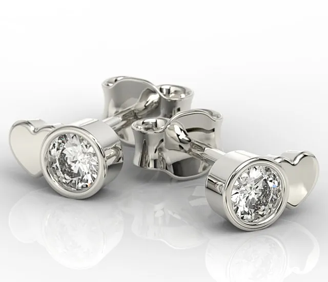 Kolczyki z białego złota z cyrkoniami BPK-6820-C