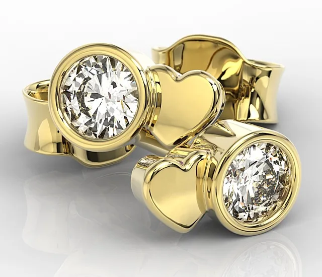 Kolczyki z żółtego złota z cyrkoniami BPK-6820Z-C