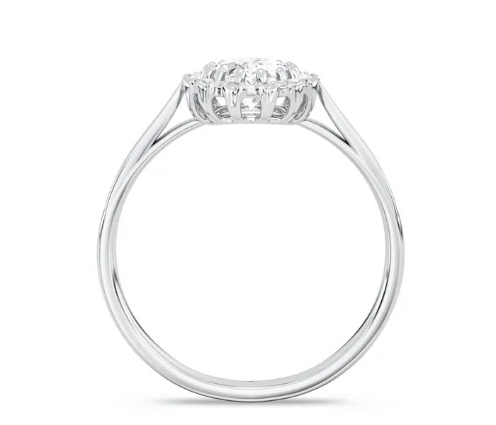 Pierścionek markiza z białego złota z topazem białym i diamentami 0,21 ct wzór BP-12B