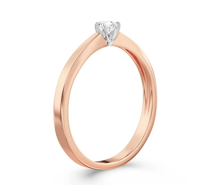 Pierścionek zaręczynowy z różowego i białego złota z brylantem CP-2410PB