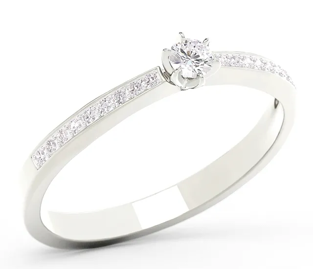 Pierścionek z białego złota z brylantami CP-2510B