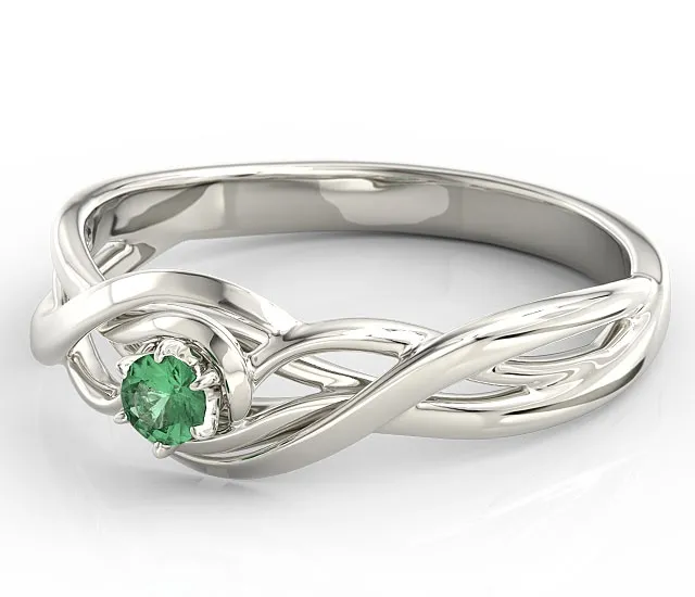 Pierścionek z białego złota ze szmaragdem BP-72B-SZM